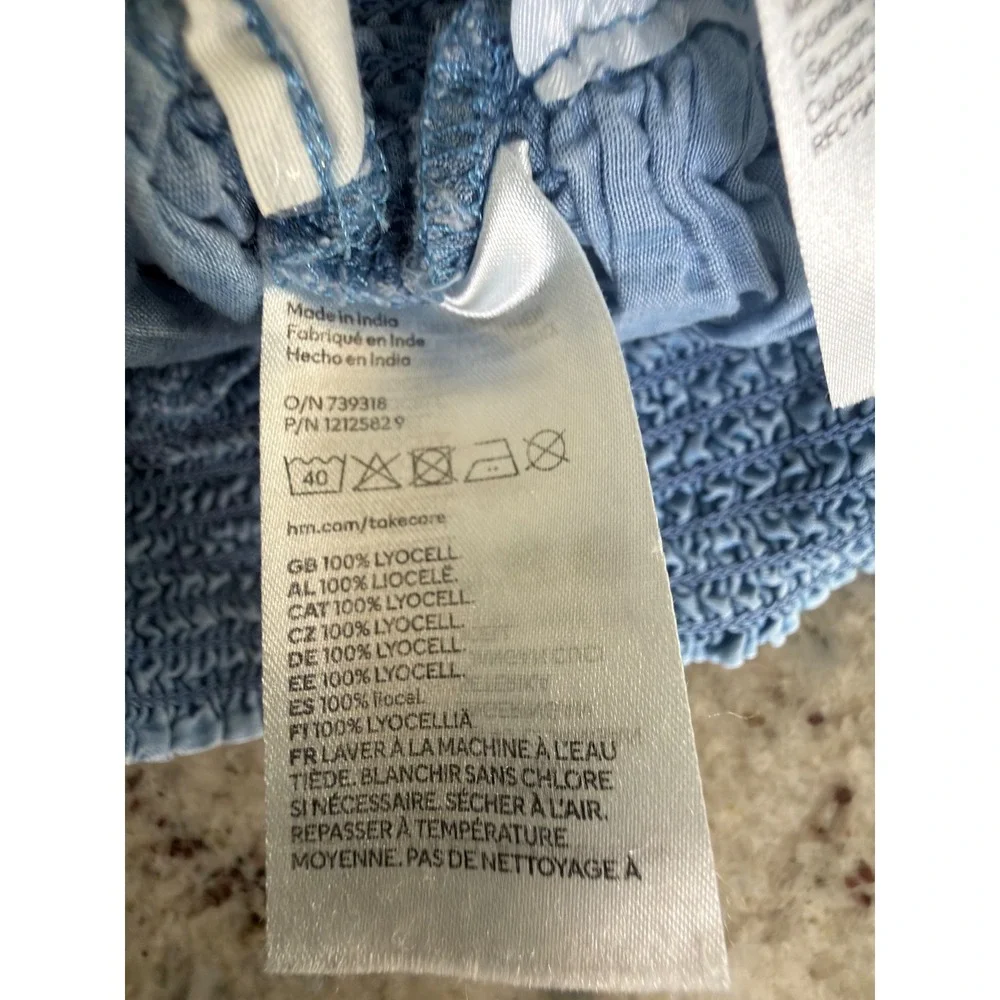 H&M Girls 8–10 Blue Lyocell Smocked Ruffle‎ Skirt